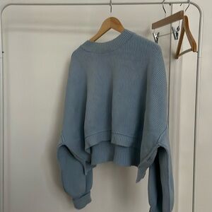 Blue free people crop sweater